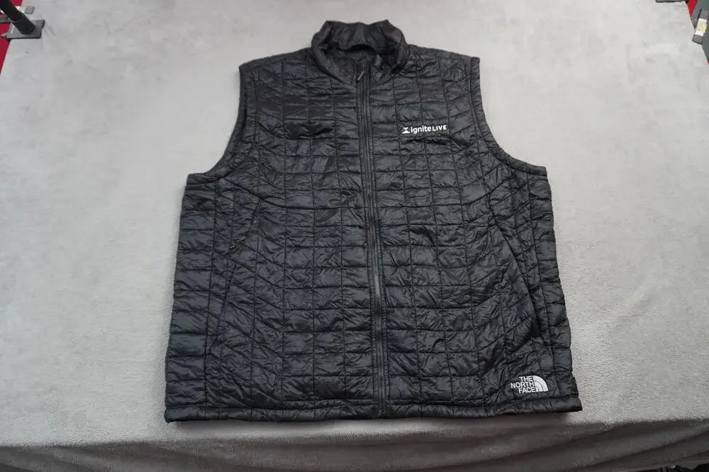 The North Face Vest Mens 2XL Black Thermoball Eco Puffer Full Zip Insulated
